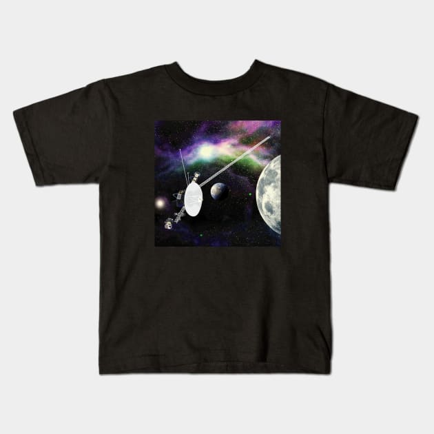 Voyager space probe. Galaxy. Stars. Aliens. Extraterrestrial encounter. Kids T-Shirt by Ideas Design